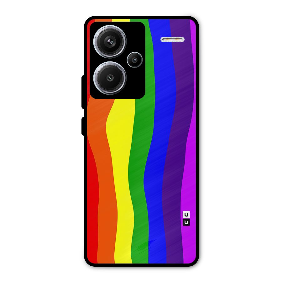 Rainbow Curves Metal Back Case for Redmi Note 13 Pro Plus