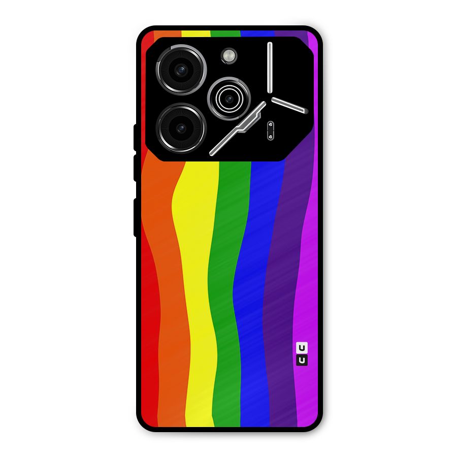Rainbow Curves Metal Back Case for Tecno Pova 6 Pro