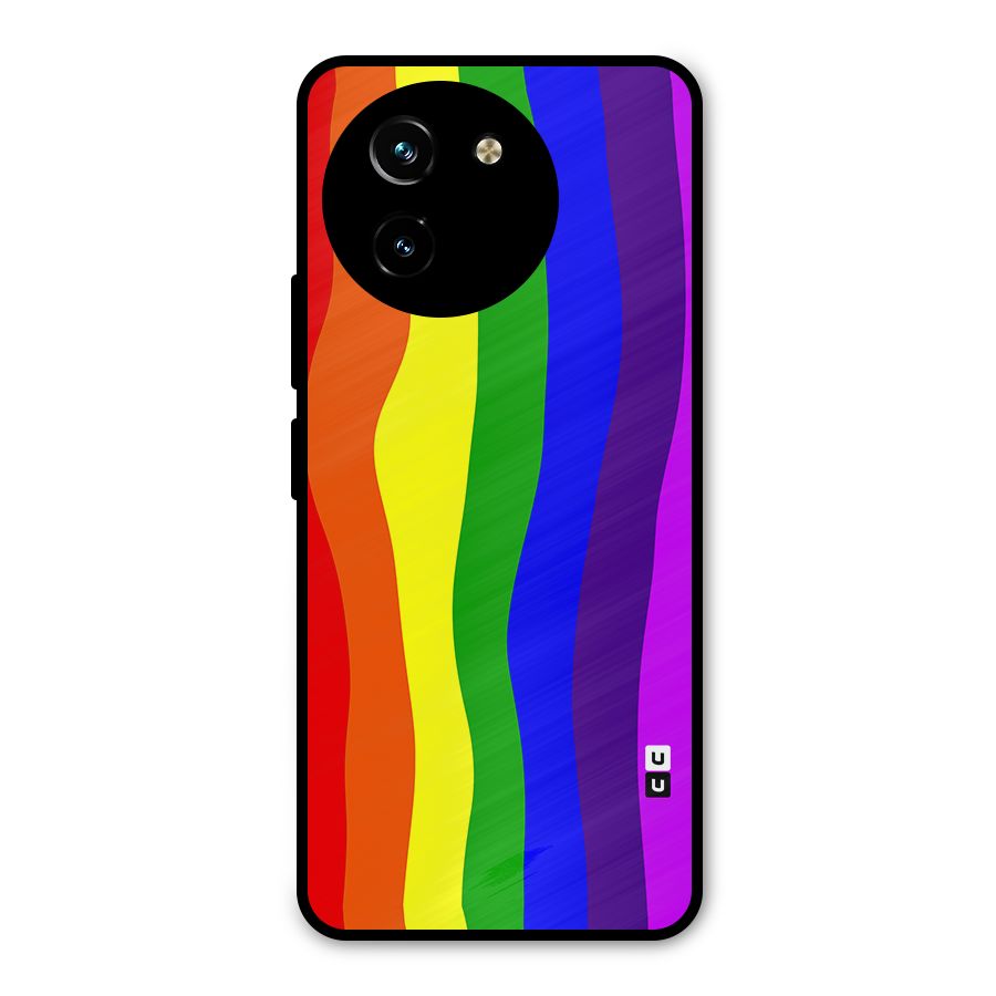 Rainbow Curves Metal Back Case for Vivo T3x