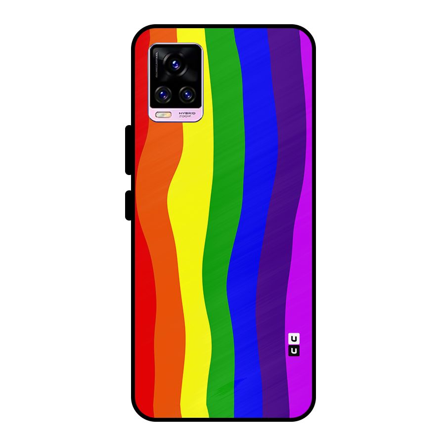 Rainbow Curves Metal Back Case for Vivo V20 Pro
