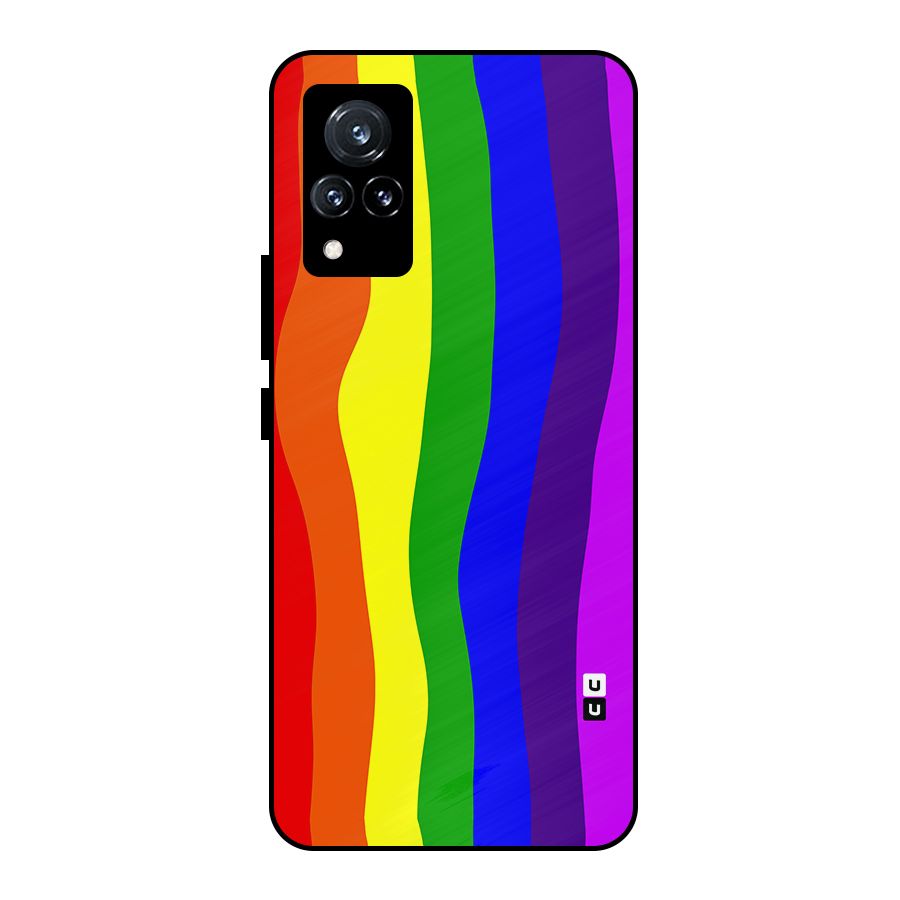 Rainbow Curves Metal Back Case for Vivo V21 5G