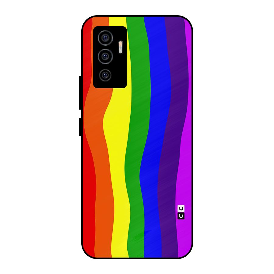 Rainbow Curves Metal Back Case for Vivo V23e