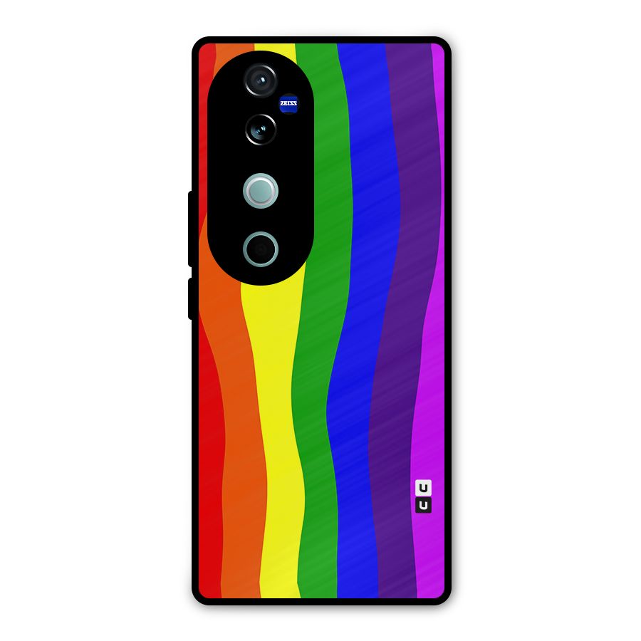 Rainbow Curves Metal Back Case for Vivo V40