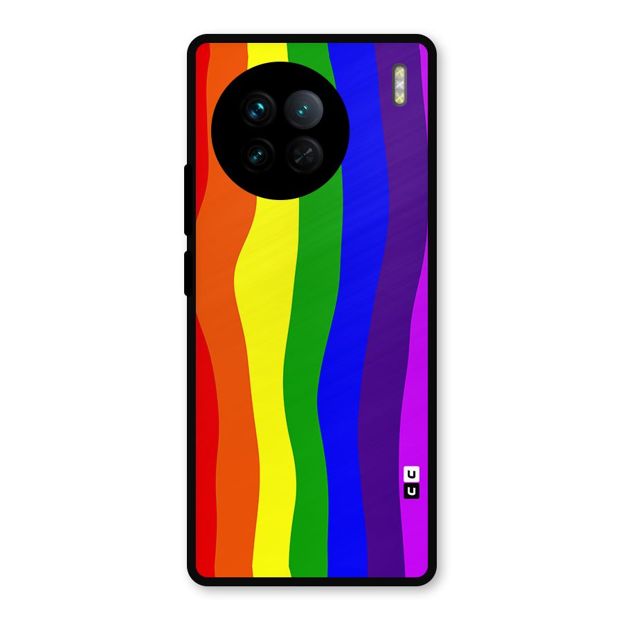 Rainbow Curves Metal Back Case for Vivo X90