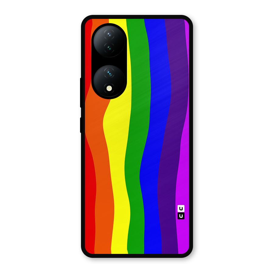 Rainbow Curves Metal Back Case for Vivo Y100a