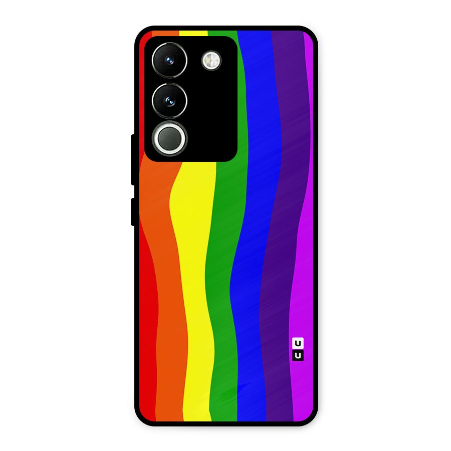 Rainbow Curves Metal Back Case for Vivo Y200