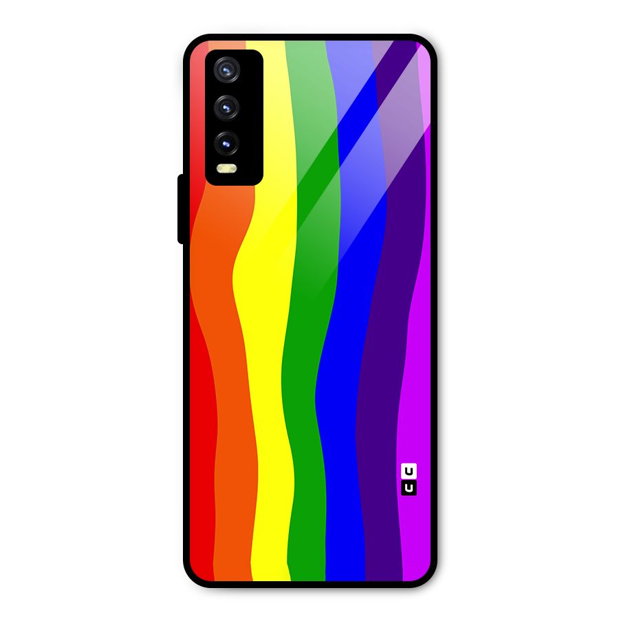 Rainbow Curves Metal Back Case for Vivo Y20g