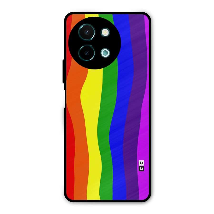 Rainbow Curves Metal Back Case for Vivo Y58