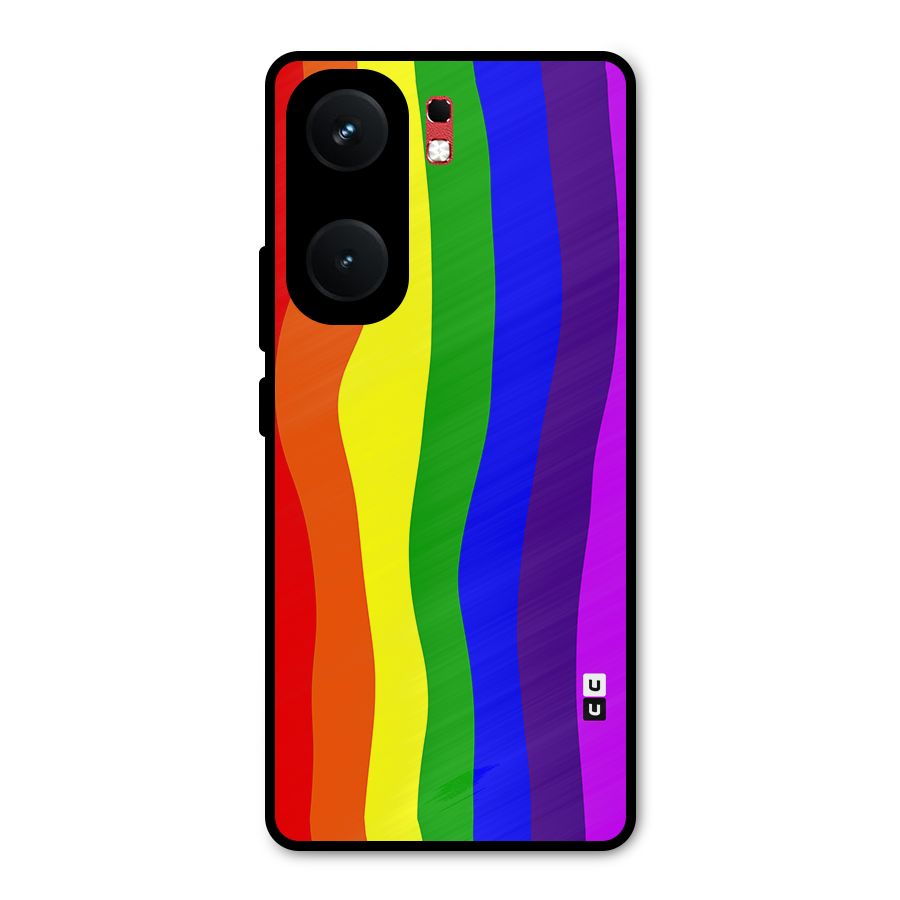 Rainbow Curves Metal Back Case for iQOO Neo 9 Pro