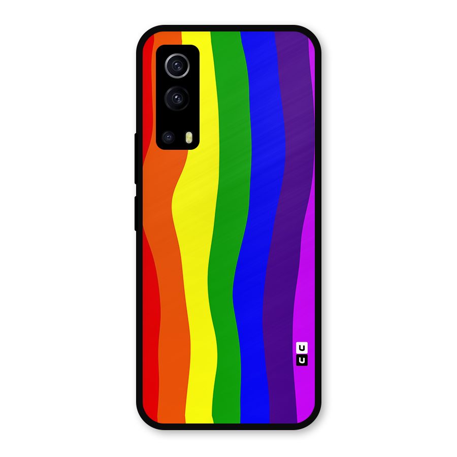 Rainbow Curves Metal Back Case for iQOO Z3