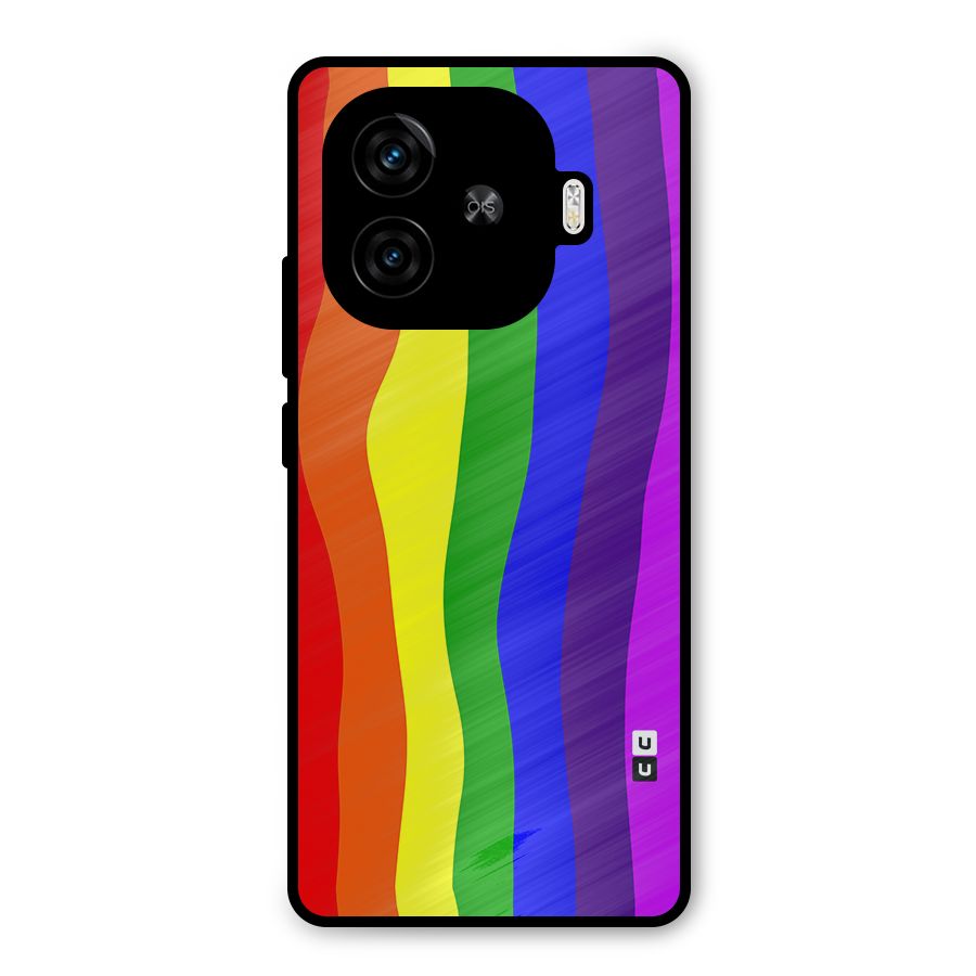 Rainbow Curves Metal Back Case for iQOO Z9 Turbo