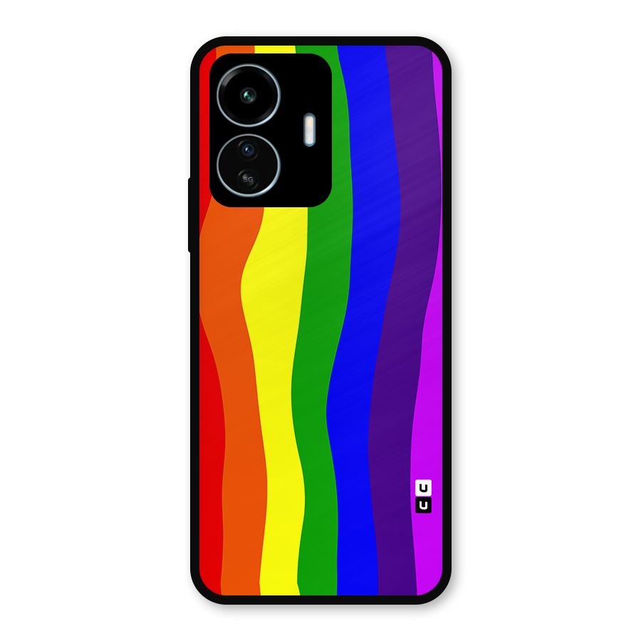 Rainbow Curves Metal Back Case for vivo iQOO Z6 Lite 5G