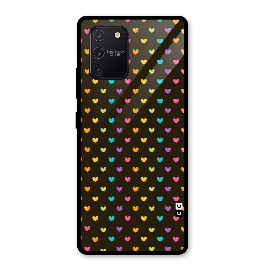 Rainbow Hearts Glass Back Case for Galaxy S10 Lite