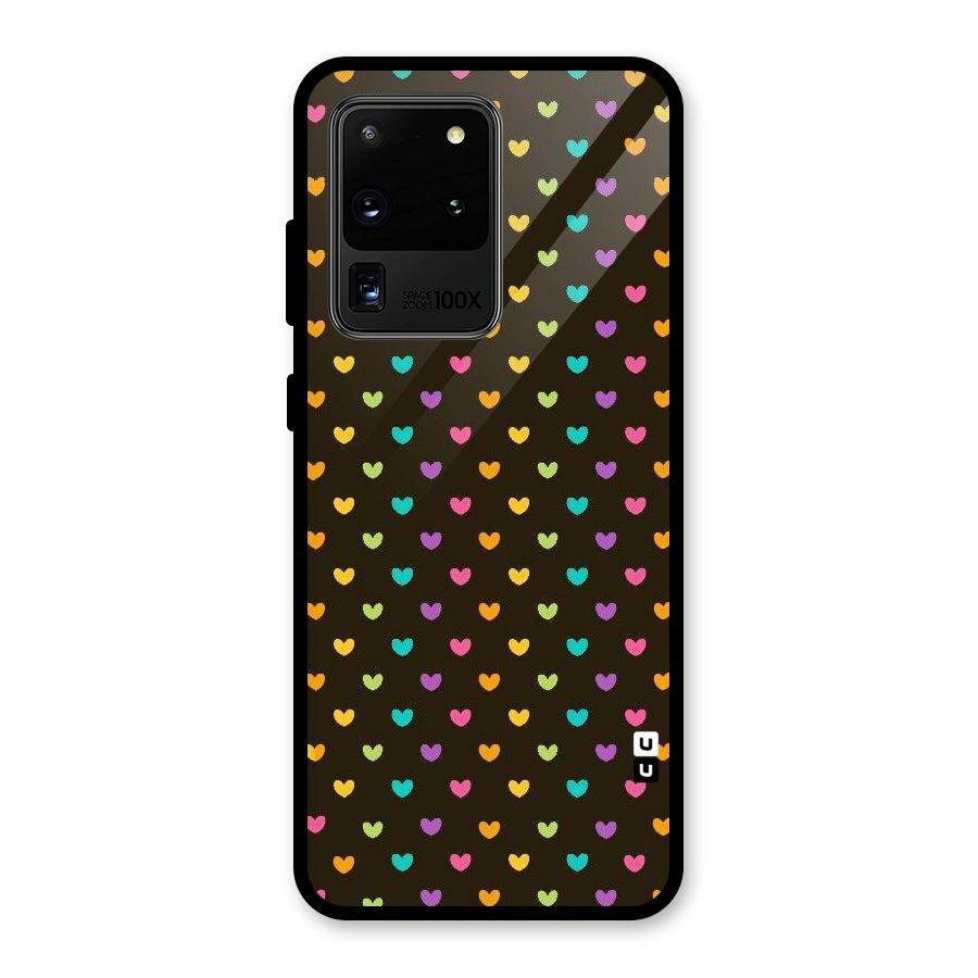 Rainbow Hearts Glass Back Case for Galaxy S20 Ultra