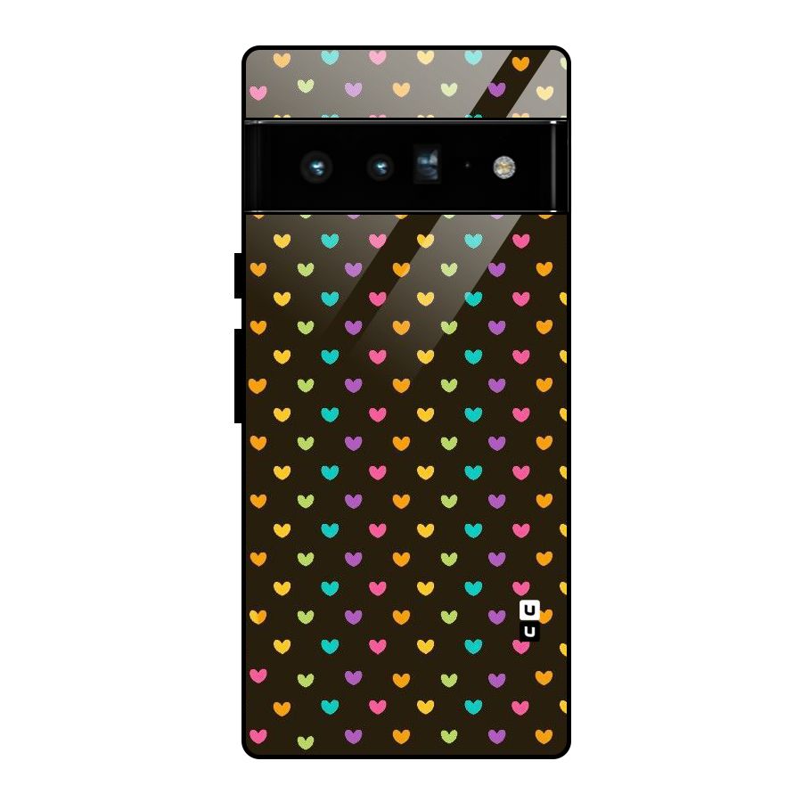 Rainbow Hearts Glass Back Case for Google Pixel 6 Pro