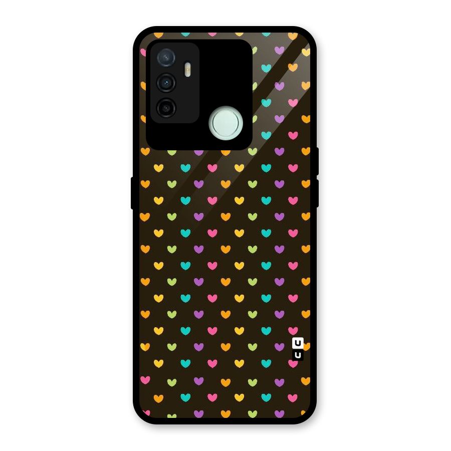 Rainbow Hearts Glass Back Case for Oppo A53