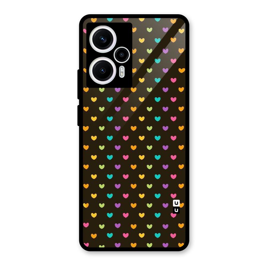 Rainbow Hearts Glass Back Case for Poco F5