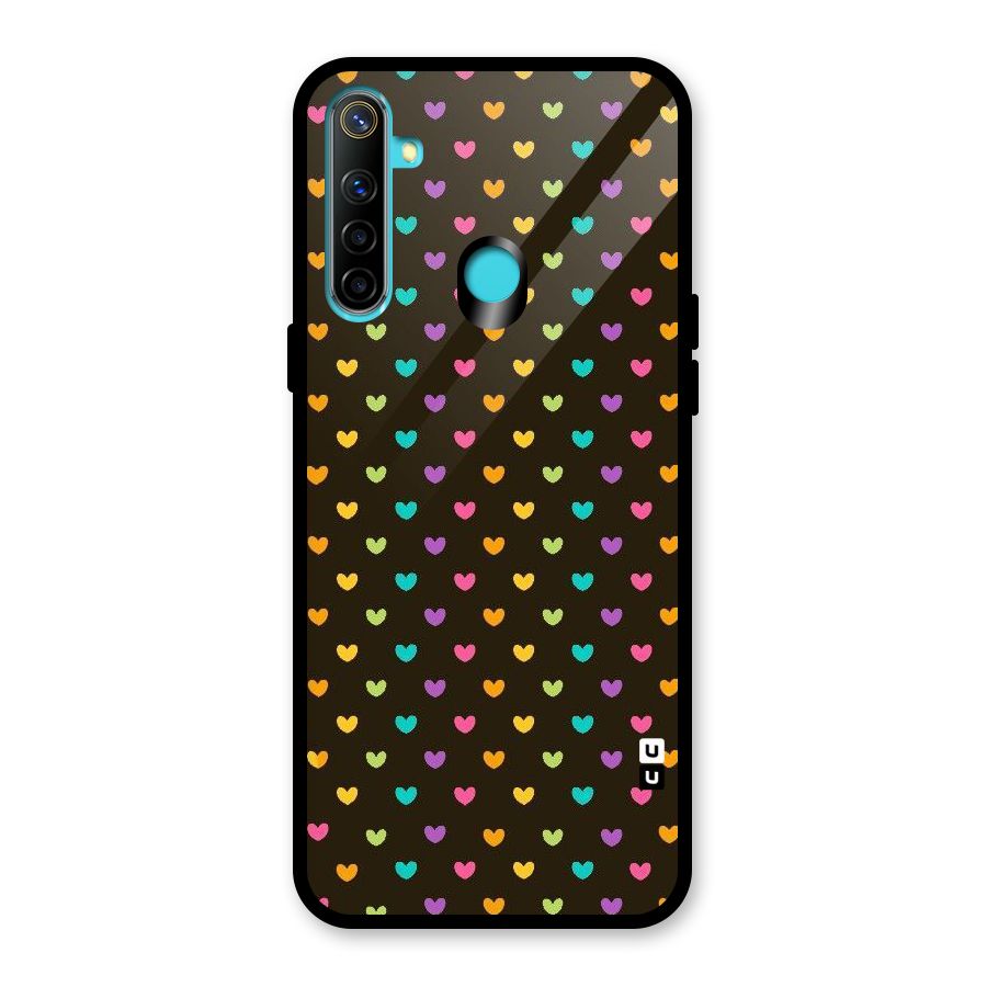 Rainbow Hearts Glass Back Case for Realme 5