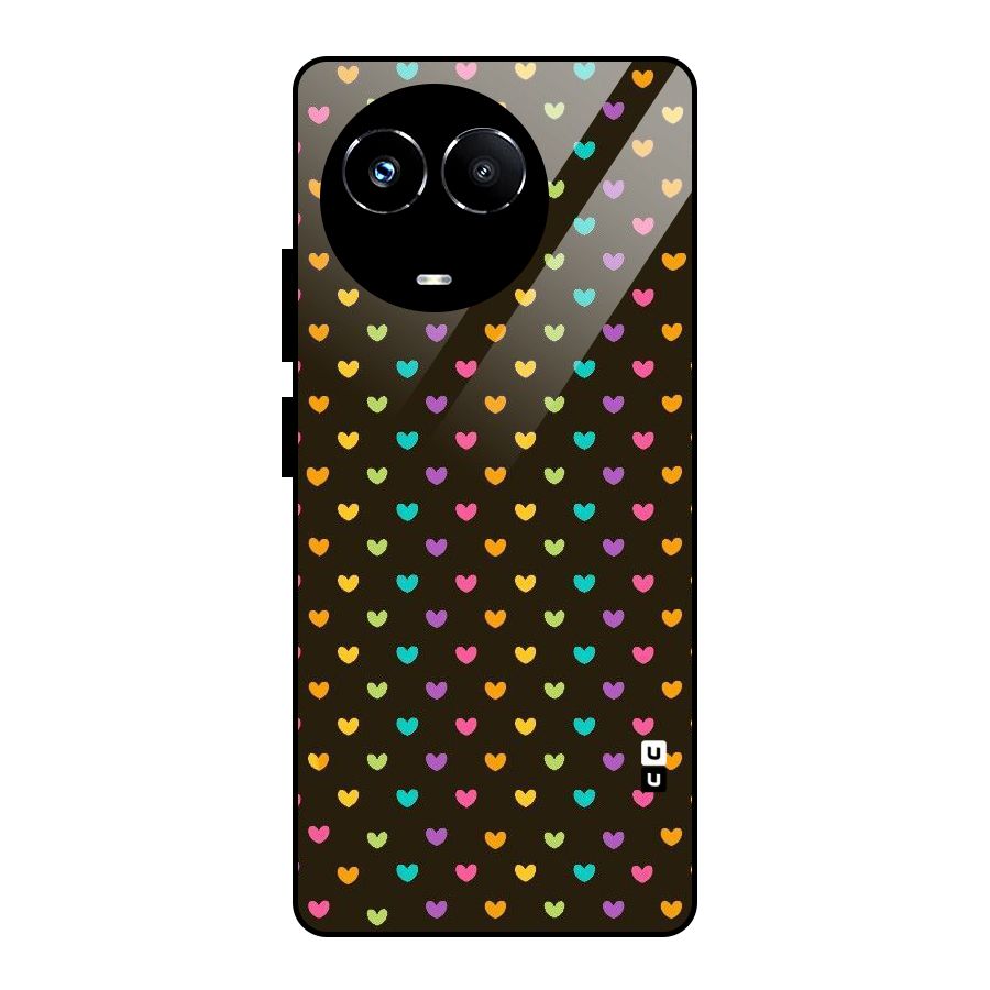 Rainbow Hearts Glass Back Case for Realme Narzo 60X
