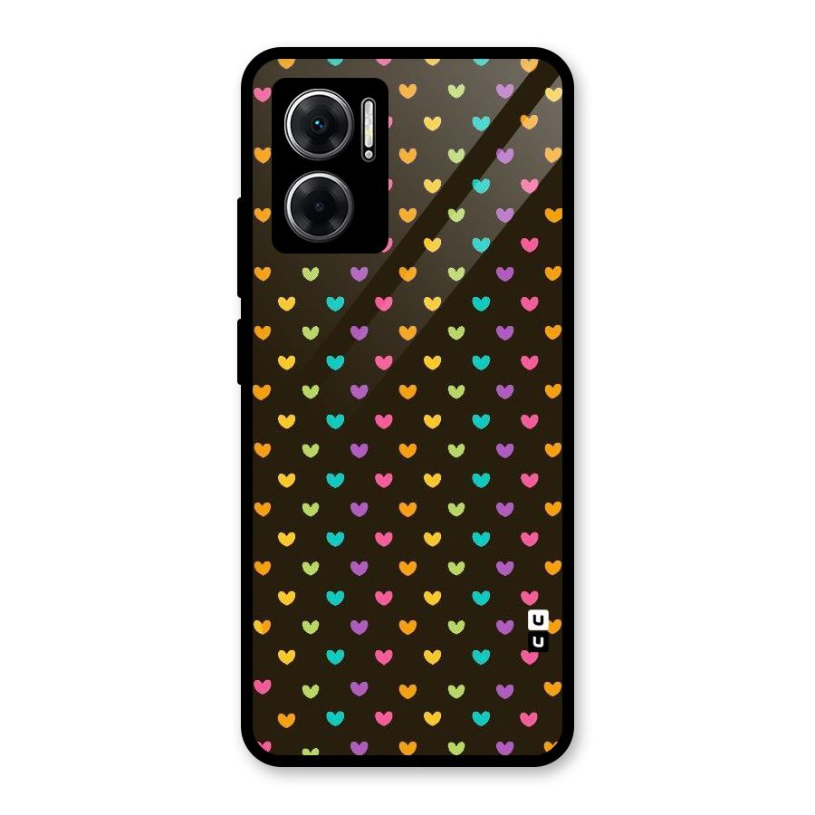Rainbow Hearts Glass Back Case for Redmi 11 Prime 5G