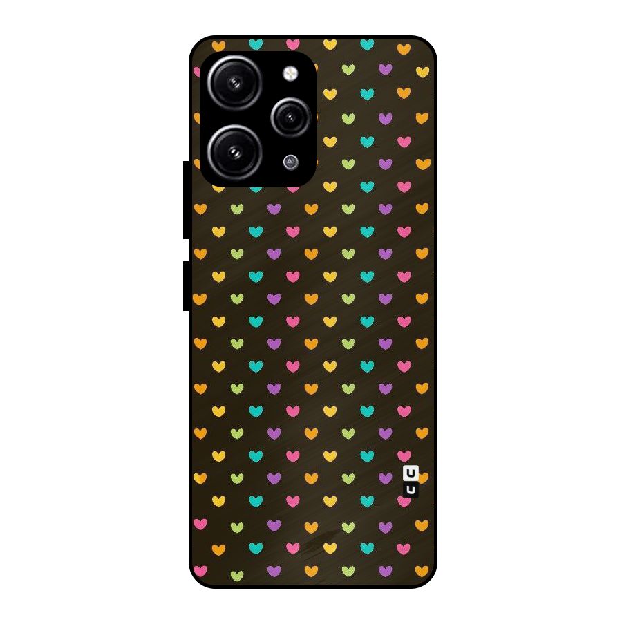 Rainbow Hearts Glass Back Case for Redmi 12 4G