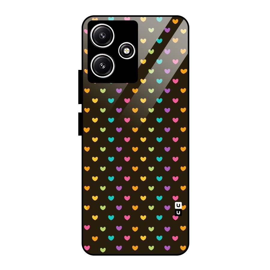 Rainbow Hearts Glass Back Case for Redmi 12 5G