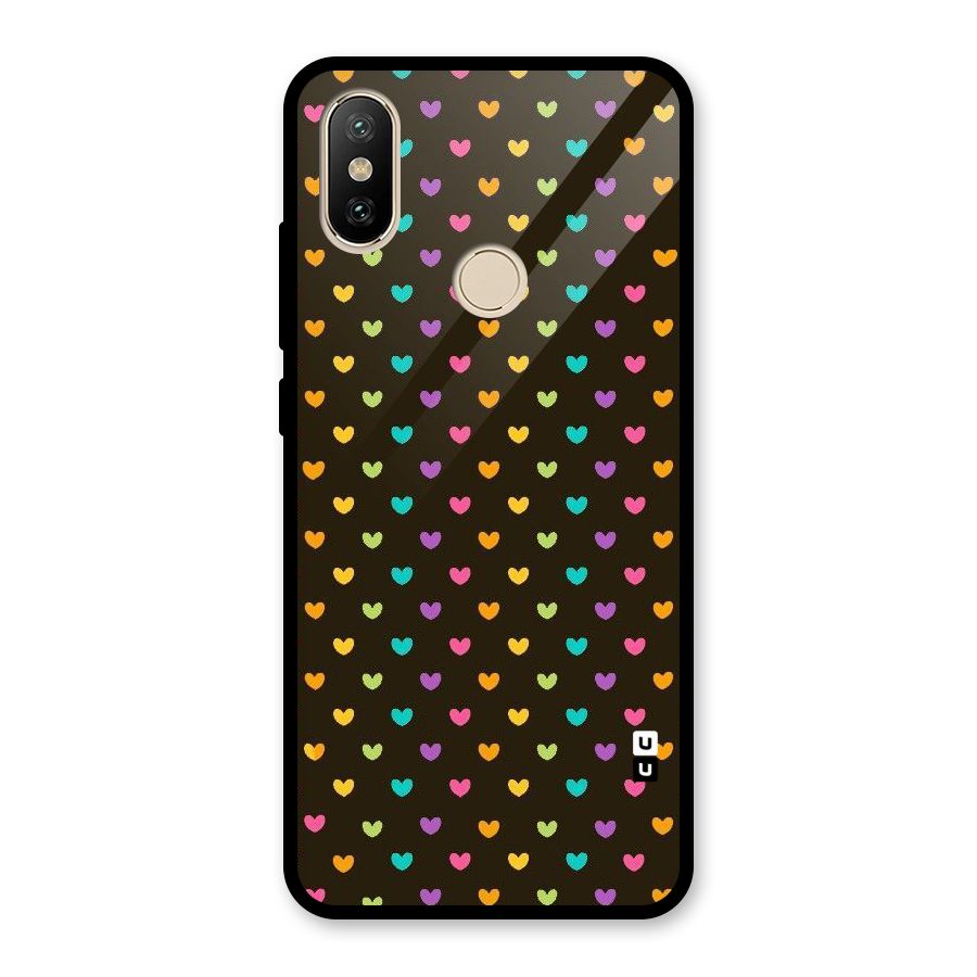 Rainbow Hearts Glass Back Case for Redmi A2