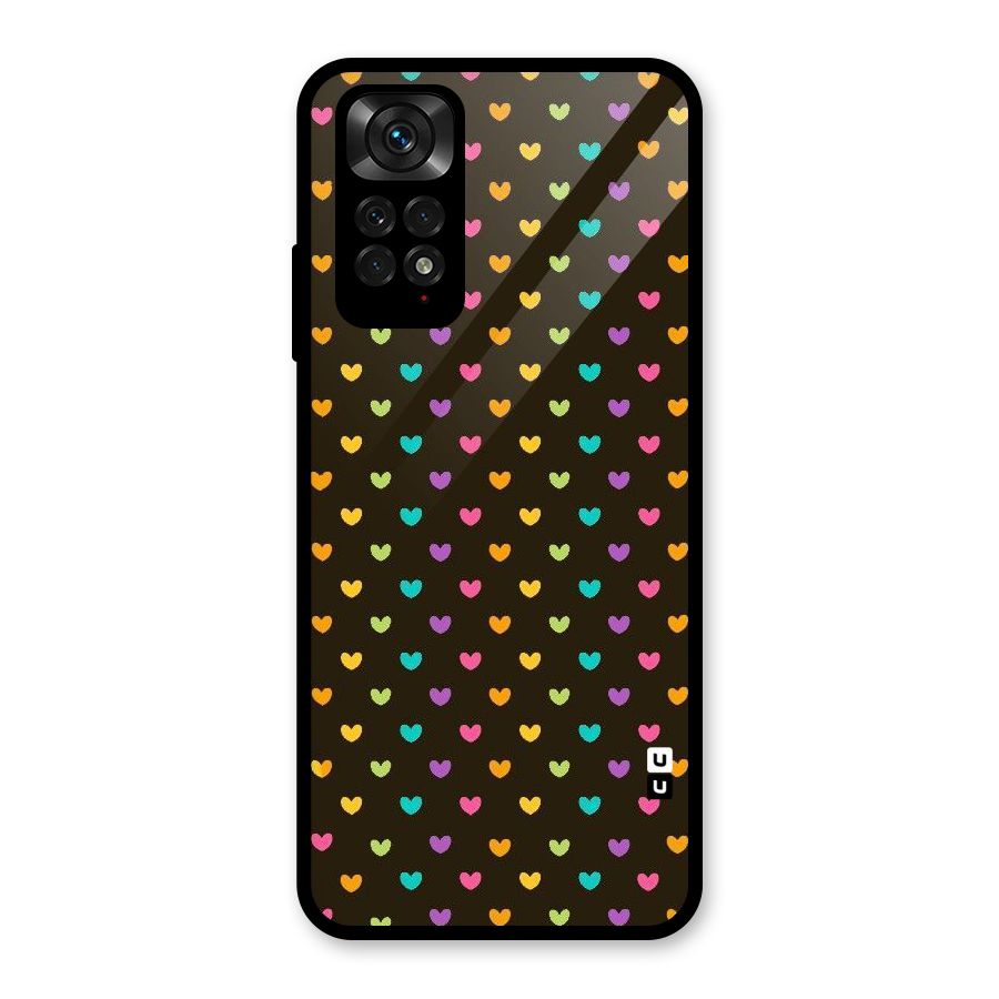 Rainbow Hearts Glass Back Case for Redmi Note 11S