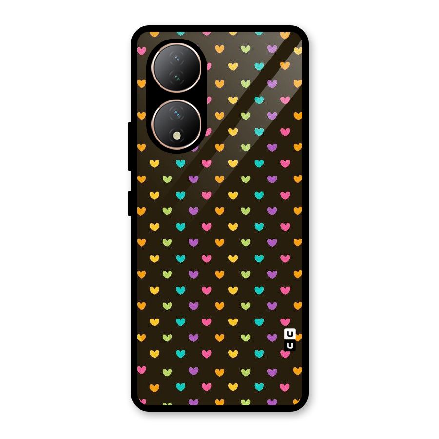 Rainbow Hearts Glass Back Case for Vivo T2