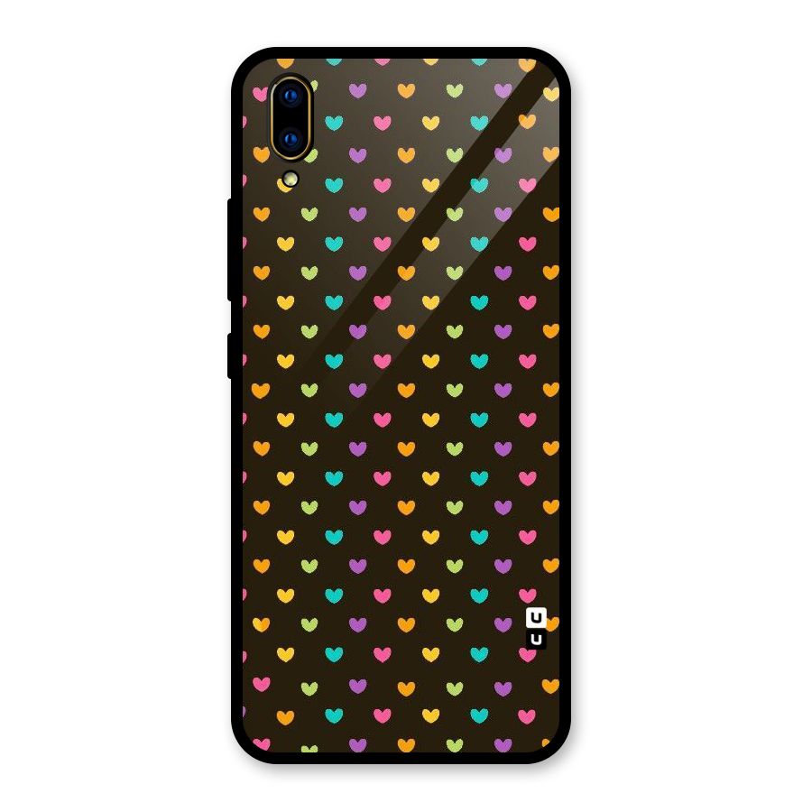 Rainbow Hearts Glass Back Case for Vivo V11 Pro