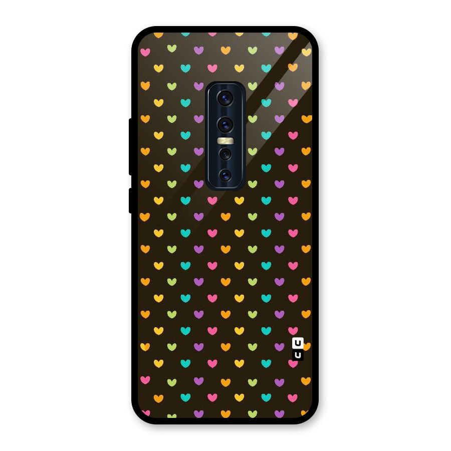 Rainbow Hearts Glass Back Case for Vivo V17 Pro