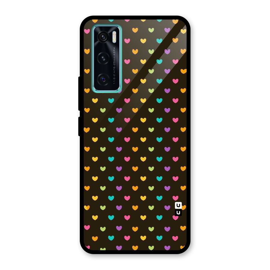 Rainbow Hearts Glass Back Case for Vivo V20 SE