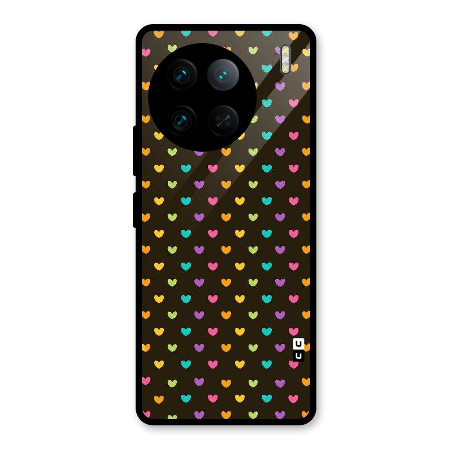 Rainbow Hearts Glass Back Case for Vivo X90 Pro