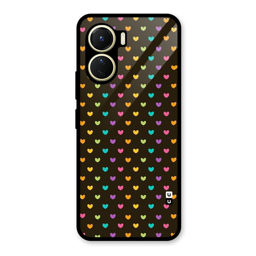 Rainbow Hearts Glass Back Case for Vivo Y16