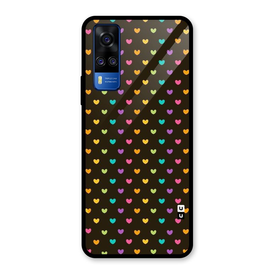Rainbow Hearts Glass Back Case for Vivo Y31