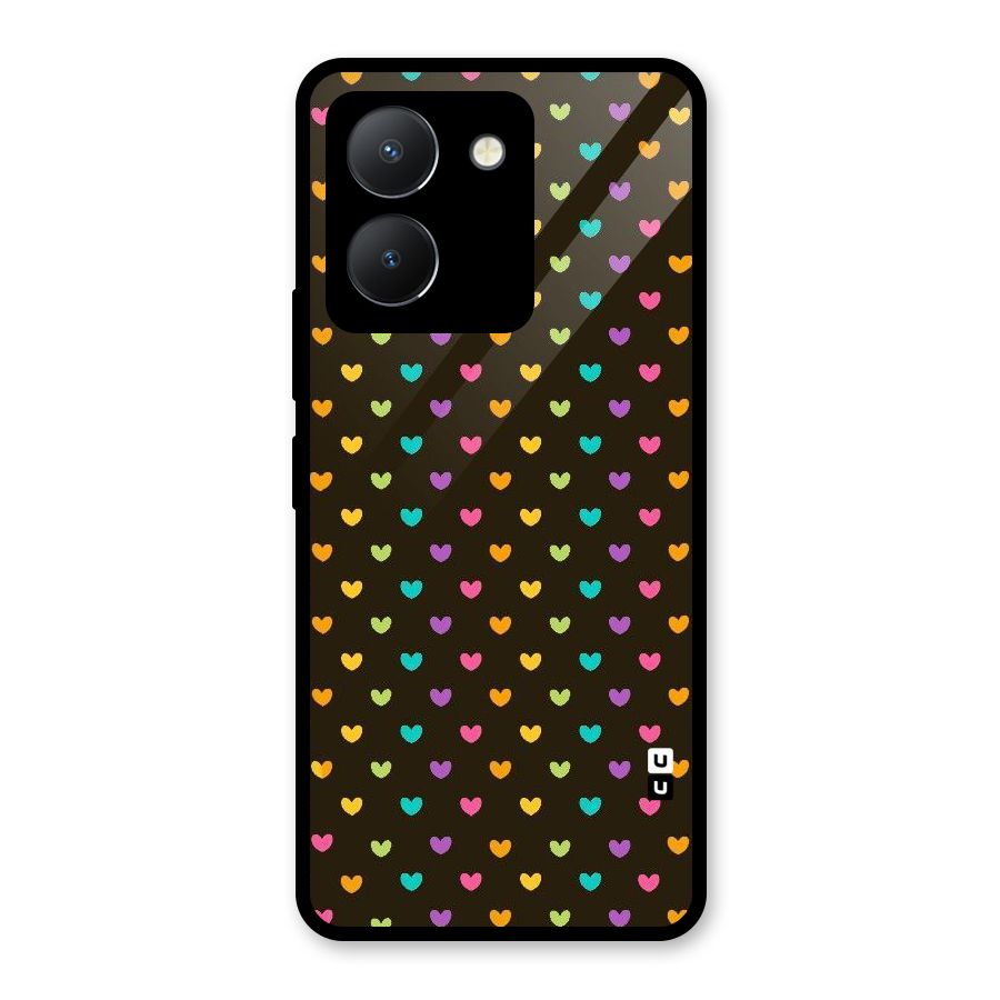 Rainbow Hearts Glass Back Case for Vivo Y36