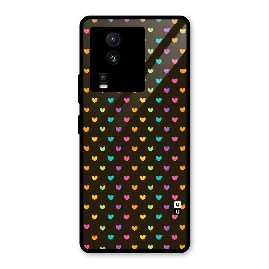 Rainbow Hearts Glass Back Case for Vivo iQOO Neo 7