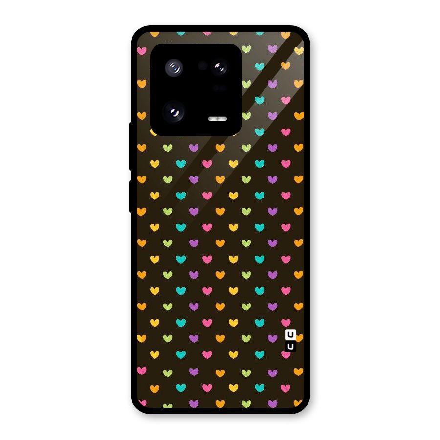 Rainbow Hearts Glass Back Case for Xiaomi 13 Pro