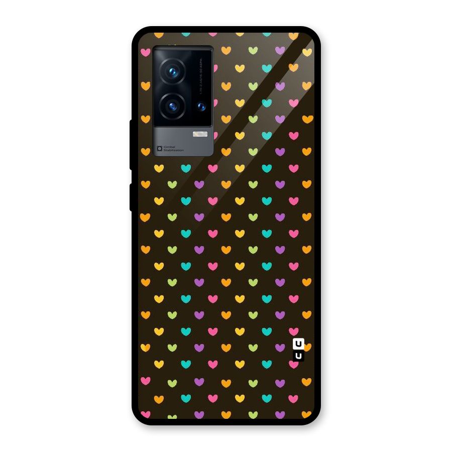 Rainbow Hearts Glass Back Case for iQOO 9 5G