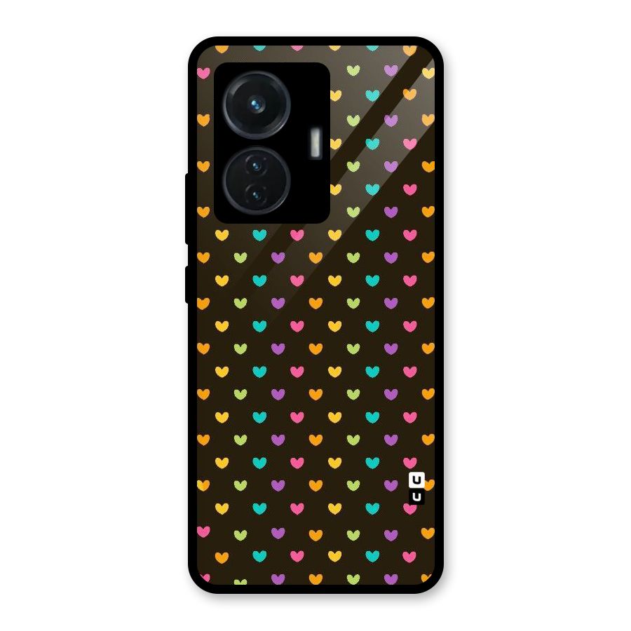 Rainbow Hearts Glass Back Case for iQOO Z6 44W