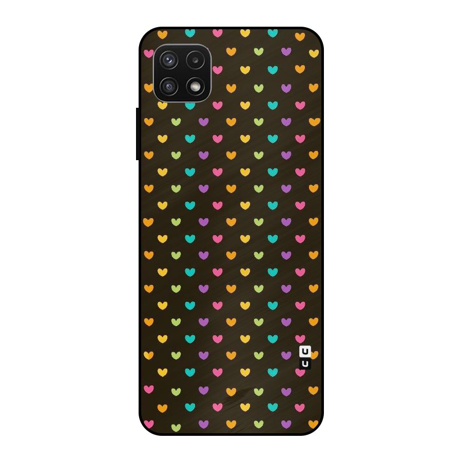 Rainbow Hearts Metal Back Case for Galaxy A22 5G