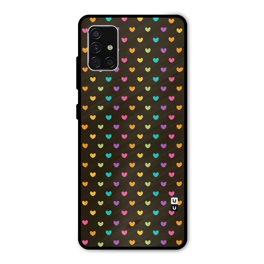 Rainbow Hearts Metal Back Case for Galaxy A51