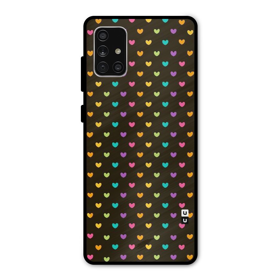 Rainbow Hearts Metal Back Case for Galaxy A71