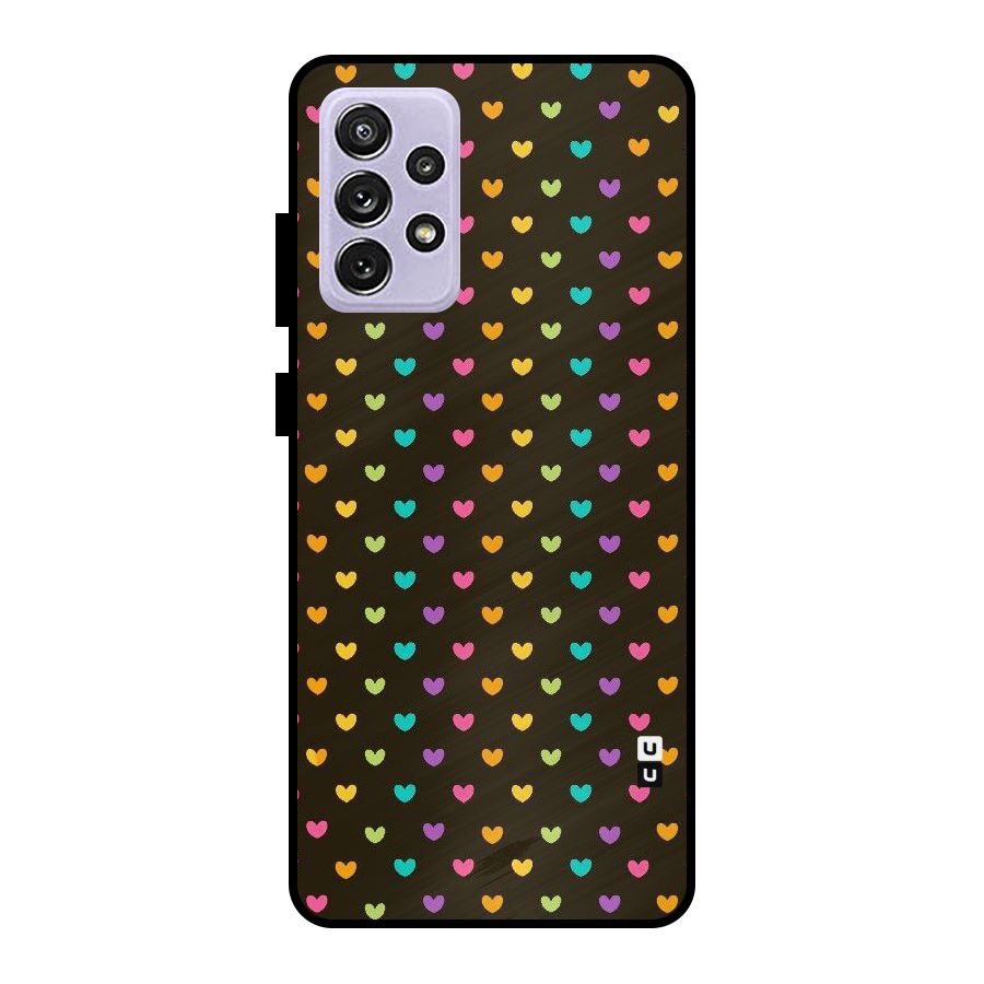 Rainbow Hearts Metal Back Case for Galaxy A72