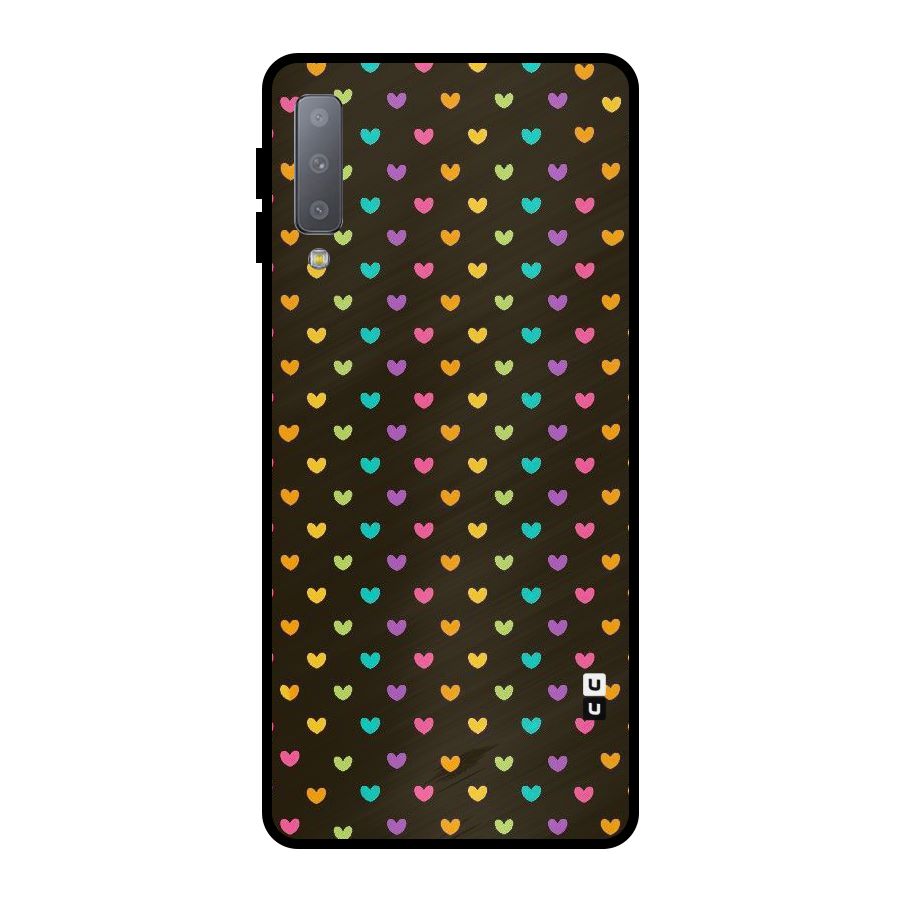 Rainbow Hearts Metal Back Case for Galaxy A7 (2018)