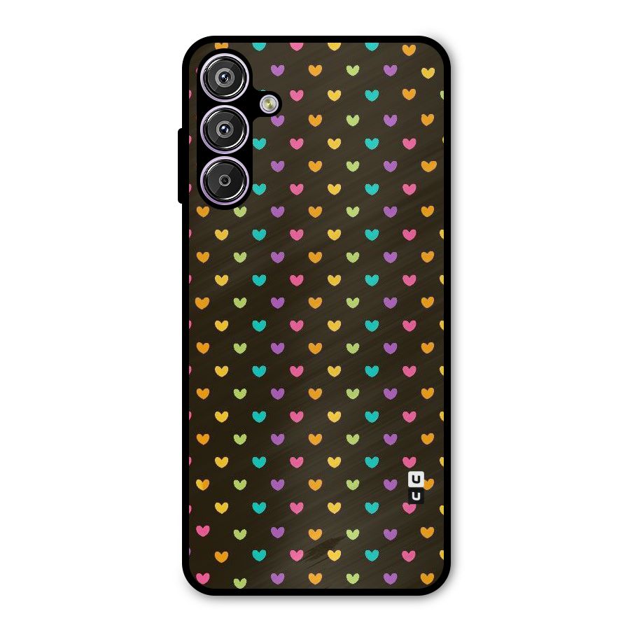Rainbow Hearts Metal Back Case for Galaxy F15