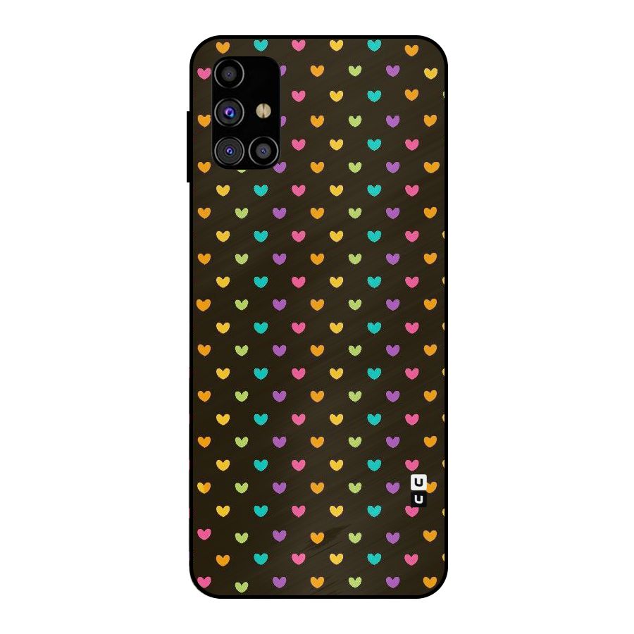 Rainbow Hearts Metal Back Case for Galaxy M31s