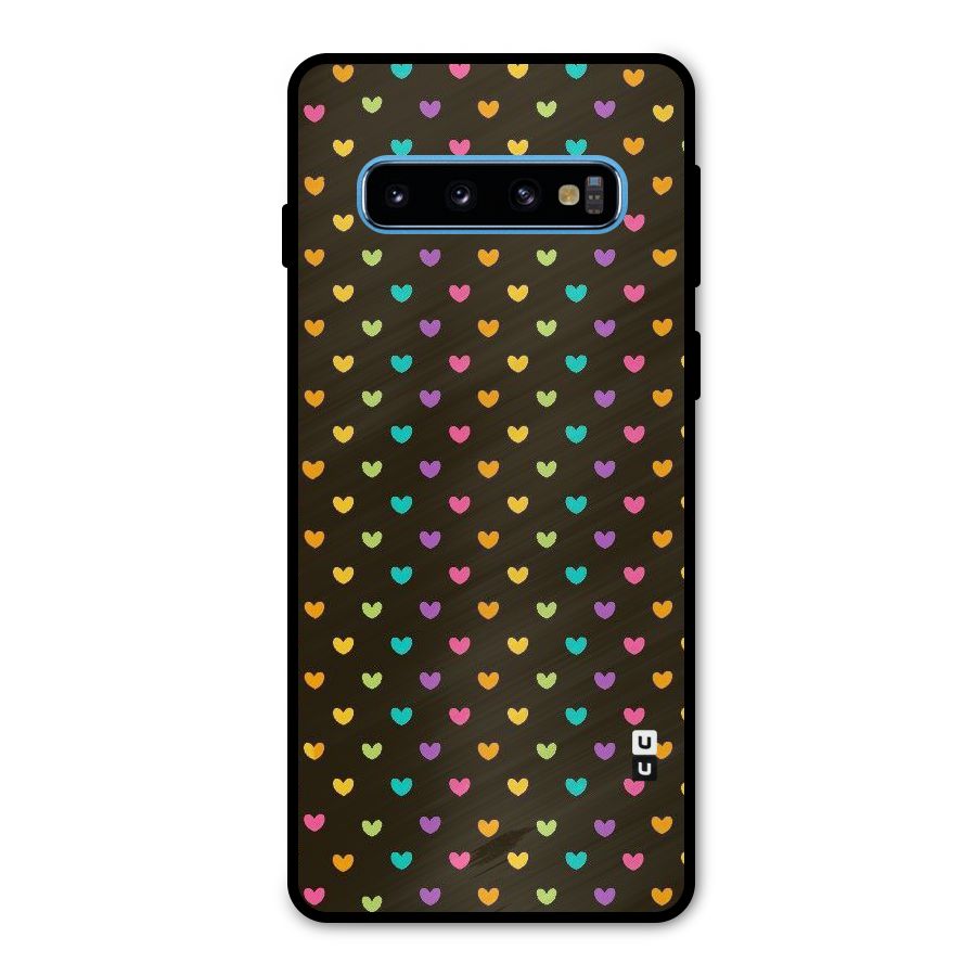 Rainbow Hearts Metal Back Case for Galaxy S10