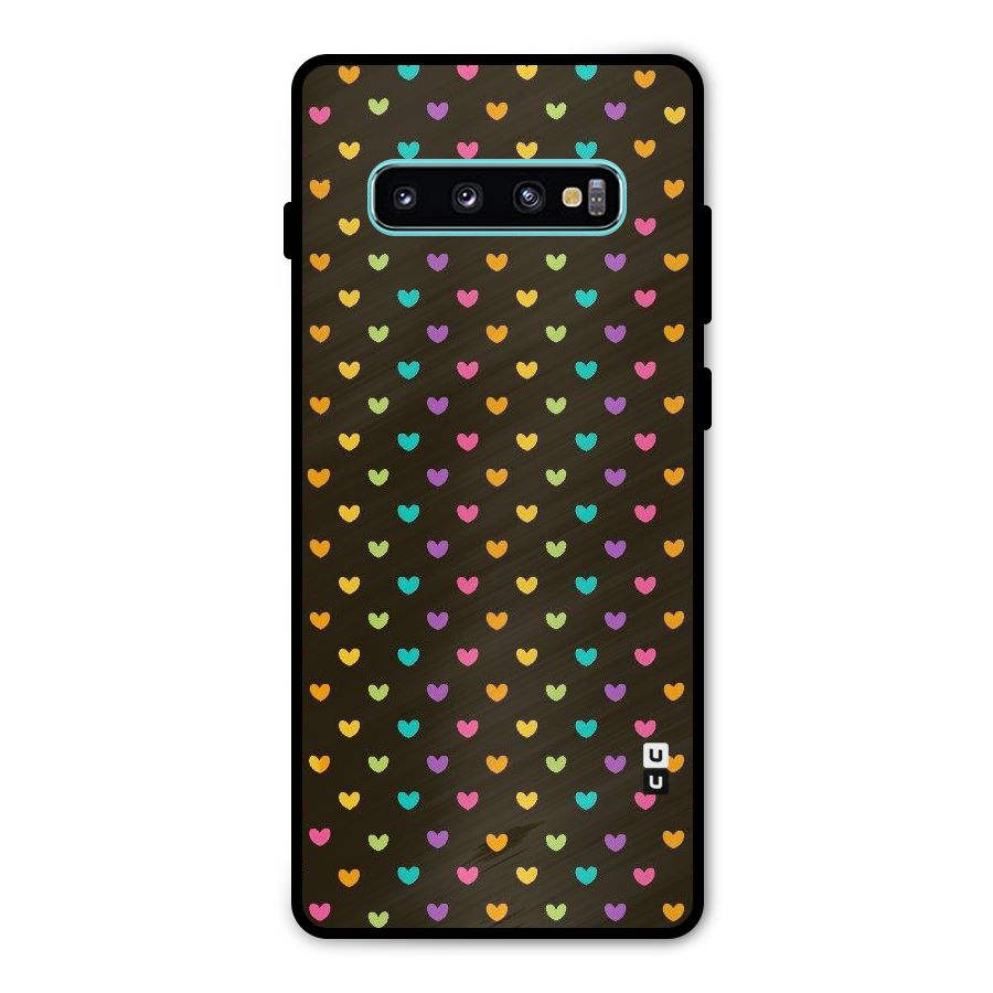 Rainbow Hearts Metal Back Case for Galaxy S10 Plus