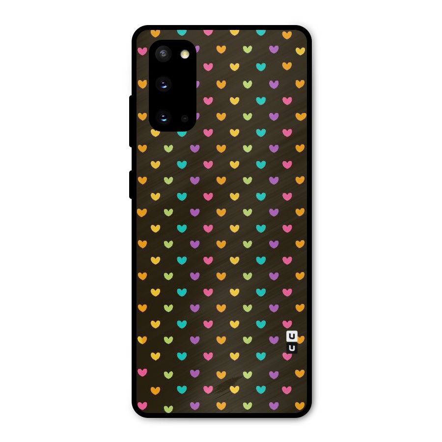 Rainbow Hearts Metal Back Case for Galaxy S20